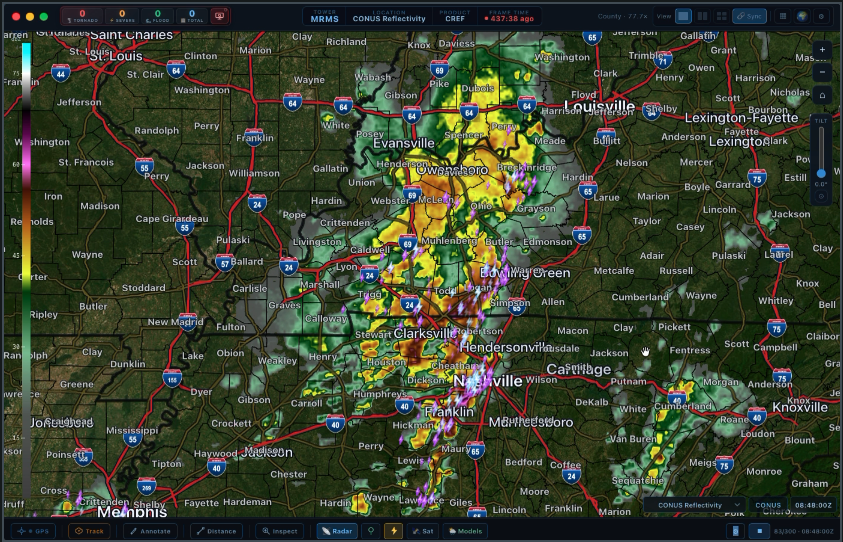 National MRMS reflectivity
