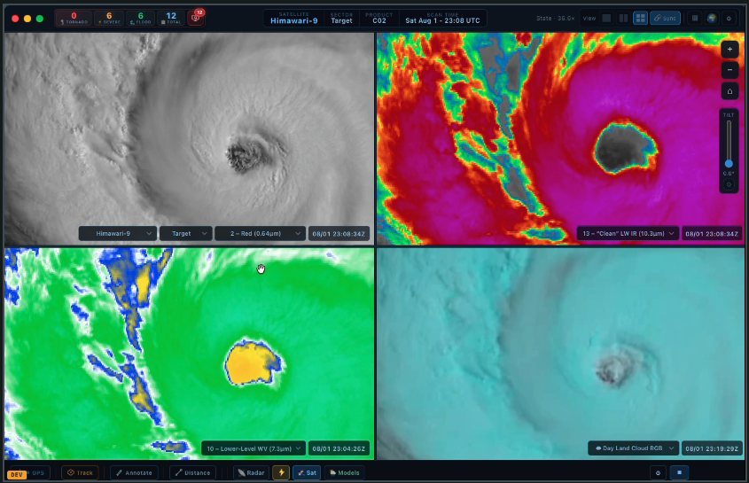 Quad pane satellite